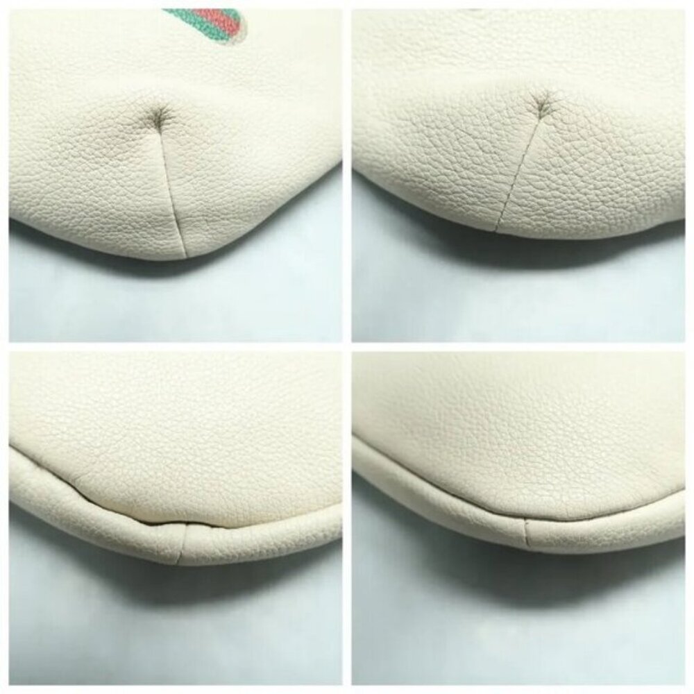 Authentic Gucci Logo Belt Bag Medium White Leather GG Waist Bag Crossbody - Picture 6 of 12